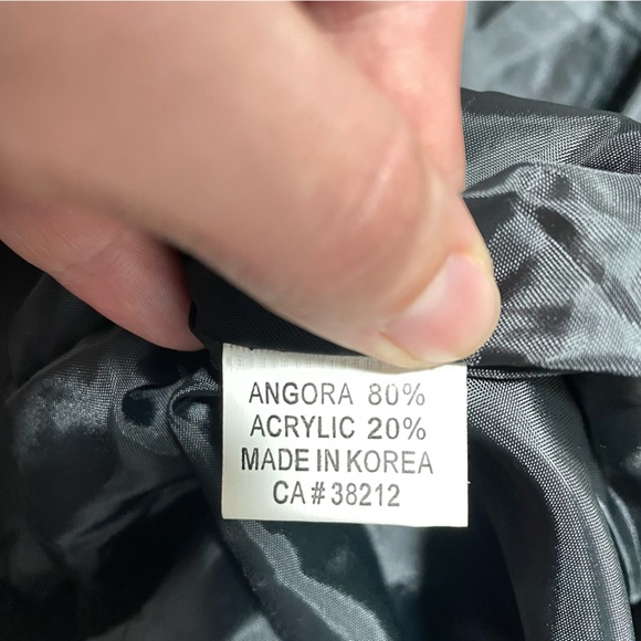 Vintage Angora Rabbit Wool - Beaded Long Sleeve Fuzzy Open Cardigan Jacket - M/L - Picture 12 of 12